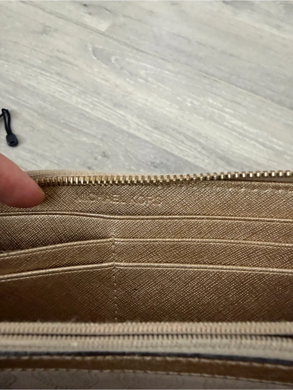 Michael Kors Metallic Champagne Zip-Around Continental Wallet